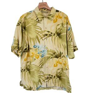 Tommy Bahama Men's Silk Hawaiian Shirt Tropical Floral Short Sleeves size medium